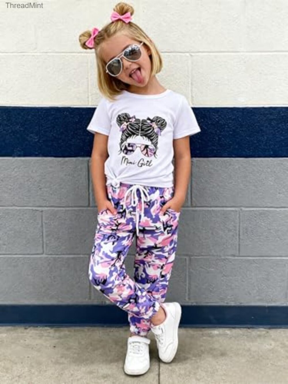 Toddler Girl Letter Graphic Top & Leopard Pants Set - Picture 2 of 7